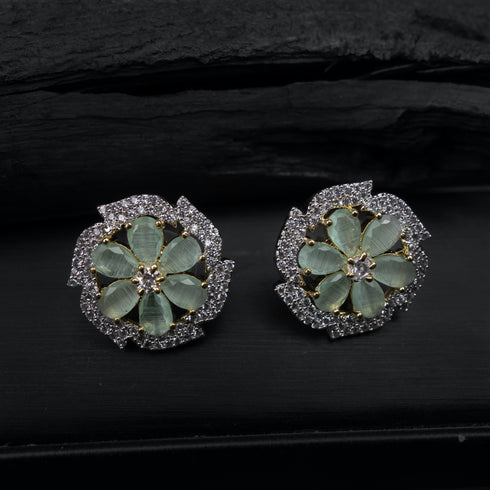 Flower Stud Crystal Earrings - D73